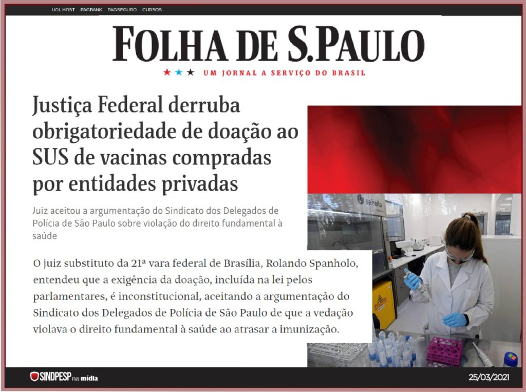 Folha de São Paulo Justiça Federal derruba obrigatoriedade de doação