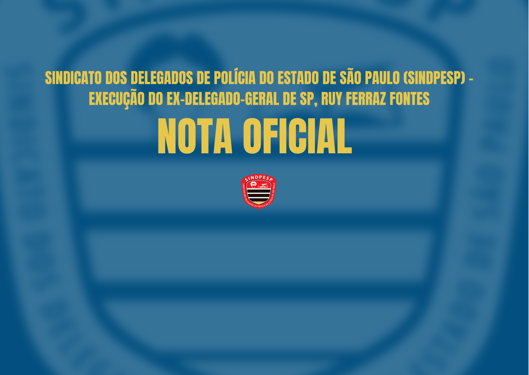 SINDICATO DOS DELEGADOS DE POLÍCIA DO ESTADO DE SÃO PAULO (SINDPESP) - EXECUÇÃO DO EX-DELEGADO-GERAL DE SP, RUY FERRAZ FONTES