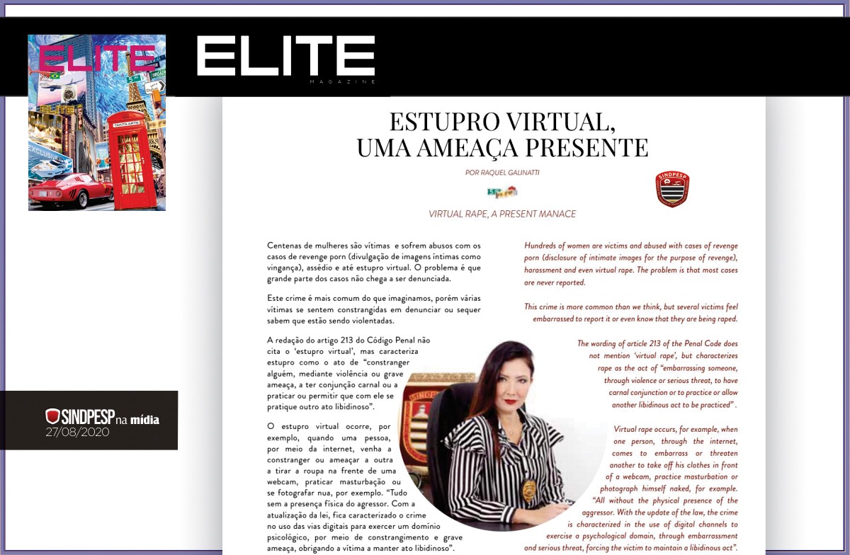 Elite Magazine Estupro Virtual uma ameaça presente SINDPESP 