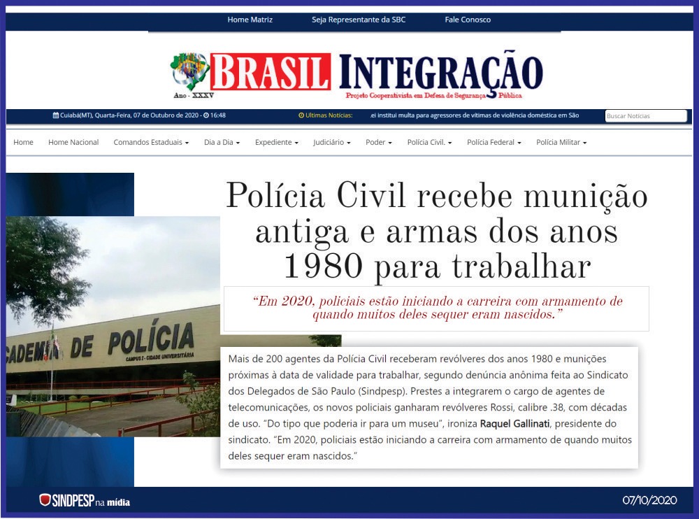 Polícia Civil recebe munição antiga e armas dos anos 1980 para trabalhar