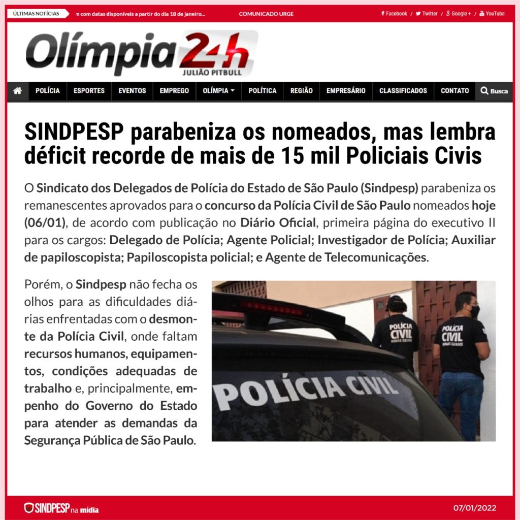 Olímpia 24 Horas Sindpesp Parabeniza Os Nomeados Mas Lembra Déficit