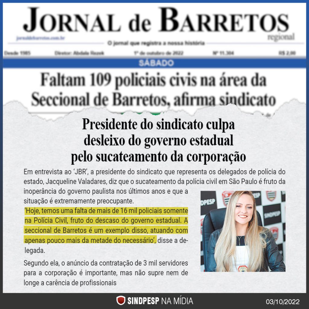 Jornal De Barretos – Matéria Usa Defasômetro Divulgado Pelo SINDPESP ...